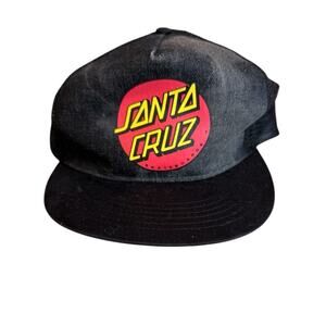 Santa Cruz Skateboards Snapback Trucker Hat Black Denim